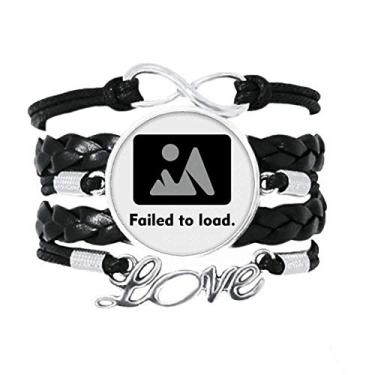 Imagem de OFFbb-USA Exibição de falhas, arte deco, presente, pulseira moderna, acessório de amor, pulseira de couro torcido para presente