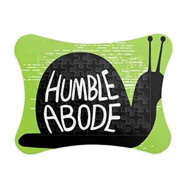 Imagem de Moldura de quebra-cabeça natural com contorno de animal de caracol preto para decoração de quadros, ornamento de quebra-cabeça