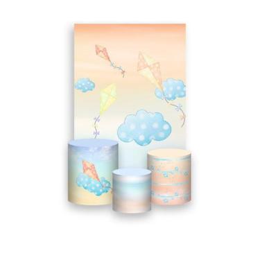 Imagem de Painel De Festa Vertical 1,50 x 2,20 + Trio De Capas Cilindro - Pipas 