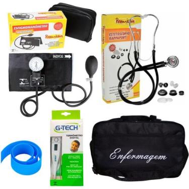 Imagem de Kit de enfermagem esteto aparelho de pressão preto - Premium