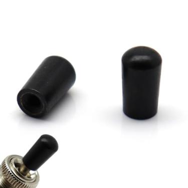 Imagem de Acessório de guitarra Epiphone - 2 peças de botões de interruptores metálicos estilo LP de 3 vias, métrico M4, para Epi Les Paul (preto, 2 peças - 4 mm)