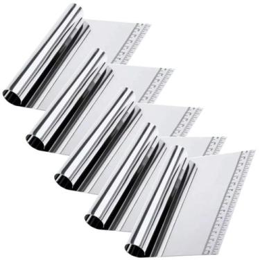 Imagem de 5 Espátula Raspadora Aço Inox Para Massas Pão Bolo Com Régua - NAVY+HO