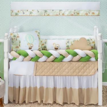 Imagem de Kit Berço Safari Trançado Leão Animais Girafa Menino Menina 11 peças V
