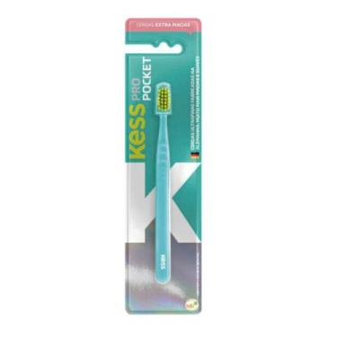 Imagem de Escova Dental Extra Macia Kess Pro Pocket Belliz Verde Água Cod.2097 -