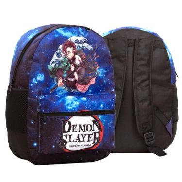 Imagem de Mochila Infantil de Costas Estampa Demon Slayer Casual Preta - TOYS 2U