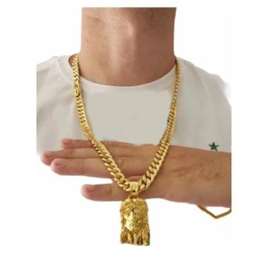 Imagem de Cordão + Pingente Grumet 10mm Banhado A Ouro 18k Luxo - A.R Variedades