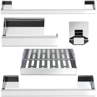 Imagem de Kit Acessórios Para Banheiro Inox 5 Peças Master Slim DF - HomeDecor