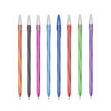 Imagem de Kit Caneta Esferográfica Cis Spiro Glow 0.7 Com 8 Cores