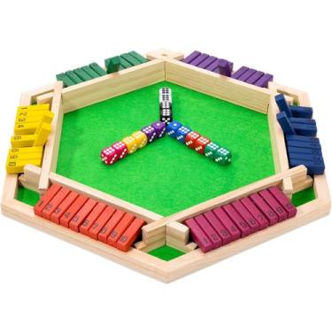 Imagem de Tabuleiro de madeira Shut The Box Game Fowreny para 2 a 6 jogadores