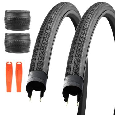 Imagem de BALINGE Pacote com 2 pneus de bicicleta de estrada, 700 x 32c, pneu de substituição dobrável para bicicleta, resistente ao desgaste, pacote com 2, contas dobráveis, 700 x 32C, preto, 2 pneus, 2