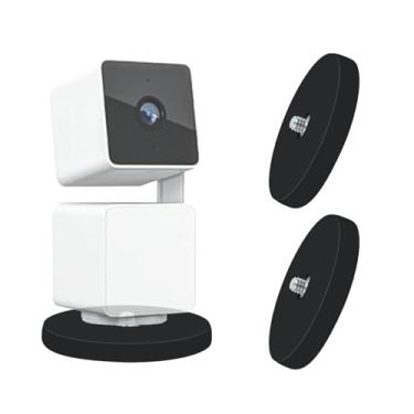 Imagem de OYOCAM Pacote com 2 suportes magnéticos para câmera com base revestida de borracha compatível com WYZE Cam Pan V3/V2, suporte magnético para base de montagem rosca de 6 mm para superfície de metal