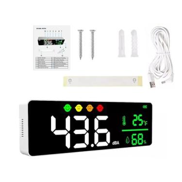 Imagem de Detector de ruído portátil de 28 cm com visor LED montado na parede, ferramenta de medidor de decibéis