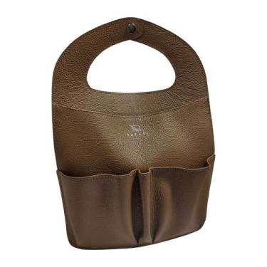 Imagem de Bolsa Porta Celular Veicular Couro 375-R Raffai Couros, Caramelo
