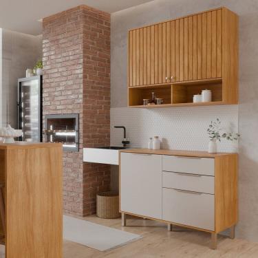 Imagem de Cozinha Compacta para Área Goumet Divina Inspirar e Transformar Cinamomo /Offwhite