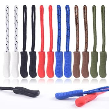 Imagem de CooBigo Pacote Com 12 Puxadores De Zíper Para Substituição, Aba Substituição Bolsa Golfe Mochila, Jaquetas, Calças, Botas, Casacos, Malas - Cores Escuras (Extensor Universal)