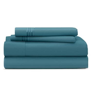 Imagem de Cosy House Collection Conjunto De Lençóis Everyday Série 1500 - Roupa Cama Luxo Para Hotéis, Ultramacia E Fresca, Resistente A Rugas, Manchas Desbotamento, 4 Peças (Queen, Azul-Petróleo)