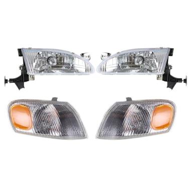 Imagem de Thomletha Substituição para Toyota Corolla 1998-2000 Conjunto de Faróis de Canto Luzes de Sinalização de Estacionamento Projetor Lado Esquerdo e Direito Par