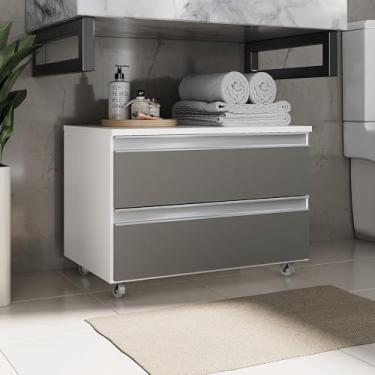 Imagem de Gabinete Joia 60cm 02 Gavetas Branco Cinza