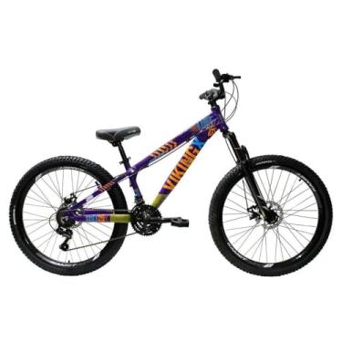 Imagem de Bicicleta Aro 26 Viking Tuff x25 21 Marcha Quadro em Alumínio Freio a Disco (Violeta)