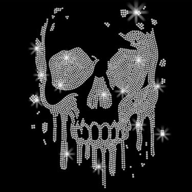 Imagem de SUPERDANT Adesivos de Transferência de Calor de Cristal de Esqueleto de Grafite Pintado em Spray Ferro em Decalques Remendos de Strass para Camiseta Roupas Sacola Jaquetas DIY Arte Artesanato