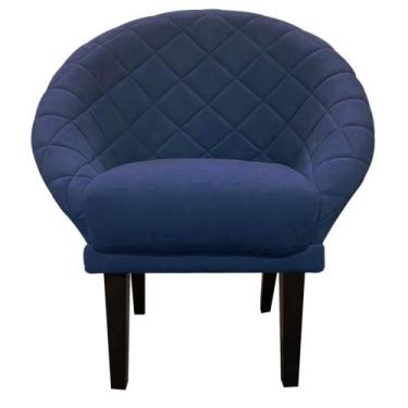 Imagem de Cadeira Sala de Estar Liz Veludo Azul Marinho - Mansão Decor