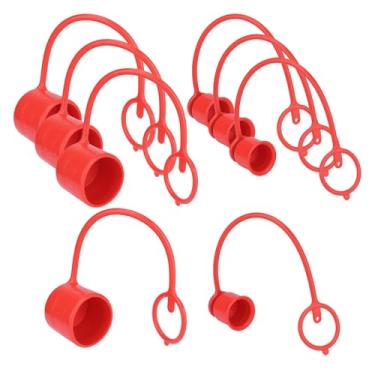 Imagem de Tampas de poeira para acopladores hidráulicos de conexão rápida de face plana de 1,27 cm, 4 conjuntos de capas de borracha macho e fêmea para acoplamentos de bobcat de minicarregadeira
