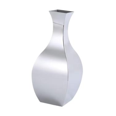 Imagem de Fenteer Vaso de flores de metal inoxidável para decoração de mesa de jantar, multiuso criativo, altura 27,5 cm