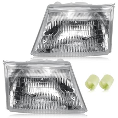 Imagem de Conjunto de farol compatível com Ford Ranger 1998 1999 2000, substituição de farol de halogênio estilo OE para F37Z13008A F37Z13008B FO2503115 FO2502119, lado do motorista e do passageiro, 2 peças sem
