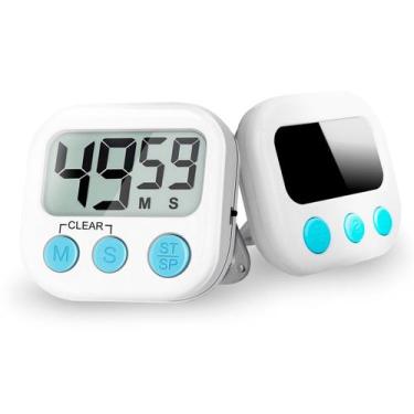 Imagem de Timer Digital de Cozinha com Alarme Sonoro  Cronômetro Visor Grande 99