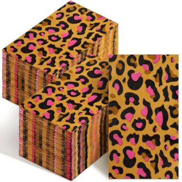 Imagem de Zonon Guardanapos de convidados com estampa de leopardo toalhas de mão descartáveis de animais para banheiro coquetel jantar guardanapos de papel decorativos para festa nupcial chá de bebê casamento