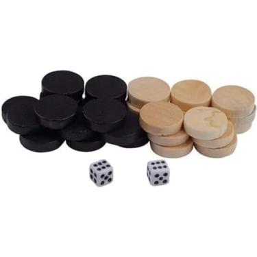 Imagem de 32Pcs Two-Tone Round Game Pieces, Classic Board Game Checkers, Draughts and Backgammon Chess Pieces for Arcade and Table Games