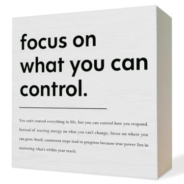 Imagem de ATBWGT Placa de caixa de madeira com citações inspiradoras de saúde mental, decoração de mesa motivacional, placas inspiradoras de bloco de madeira para conselheiro de terapia, decoração de prateleira