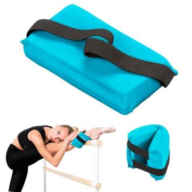 Imagem de Flexibilidade e almofada de alongamento para ginástica rítmica, balé e dança – almofada de suporte para articulações (24,5 x 12,5 cm) (azul claro)