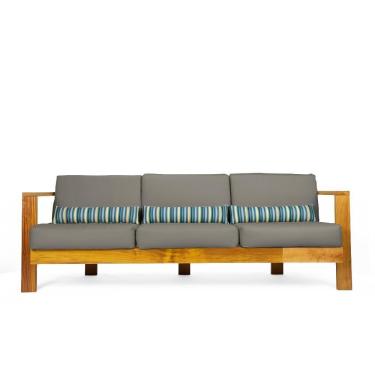 Imagem de Sofá 3 Lugares Bahamas Sarja Impermeável Chumbo