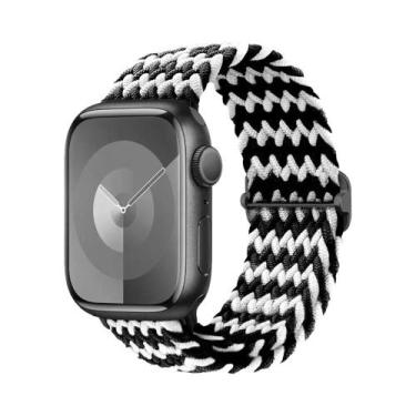 Imagem de Pulseira Ajustável De Elástico Trançado Para Apple Watch 45mm 49mm 44m