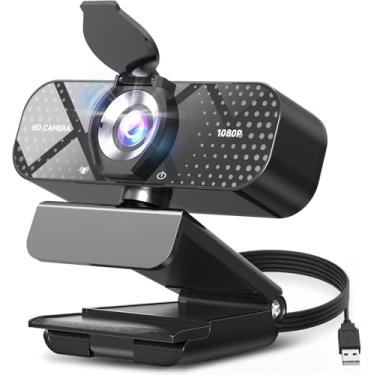 Imagem de TRAUSI Webcam Full HD 1080p com microfone, capa de privacidade, lente grande angular, correção automática de luz, cancelamento de ruído, webcam USB Plug & Play para laptop/PC/desktop/Mac/Skype/Zoom