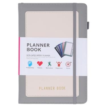 Imagem de Planejador semanal a5 marcador de fita à prova de tinta papel grosso suavizando metas semanais caderno para viagens de escritório escolar