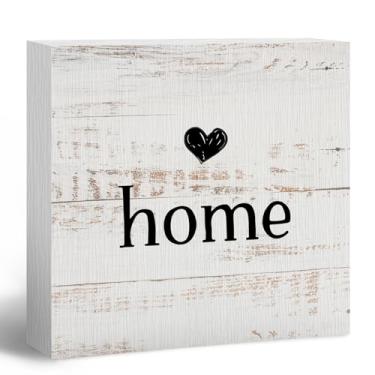 Imagem de ANIANG Placa de casa, placas para decoração de casa, placa de boas-vindas, decoração de mesa vintage rústica de fazenda, placa de bloco de madeira para sala de estar, prateleira de parede, presentes