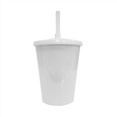 Imagem de Kit 40 Copo Acrílico Twister Colorido 300ml Tampa e Canudo Lembrança Festa (Branco)