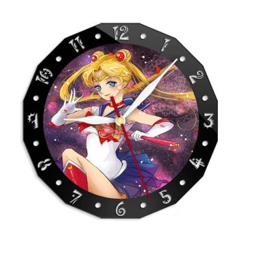 Imagem de Relógio de parede Sailors Moonss Silent Nonticking 15 cm de vidro+acrílico