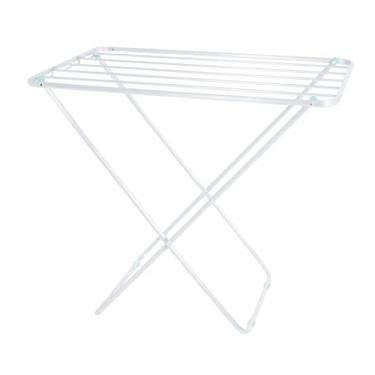 Imagem de Varal de Chão Dobrável em Metal Sem Orelha Capacidade 10kg Resistente Compacto e Portátil para Roupas Toalhas e Lençóis Premium