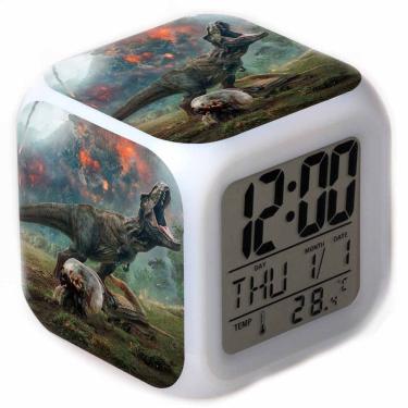 Imagem de Despertador Jurassics Square LED Digital com despertador de 8 cm