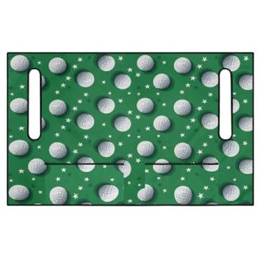 Imagem de Rnyleeg Capas de assento de carrinho de golfe, estampa de bola de golfe verde, toalha de assento de carrinho de golfe, cobertor com 4 bolsos frontais, macio, lavável na máquina, acessórios para carros