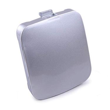 Imagem de Tampa de olho de gancho de reboque para para-choque dianteiro esquerdo prateado para carro