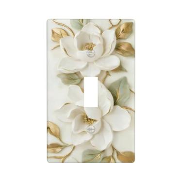 Imagem de Capas decorativas para interruptores de luz, magnélia, marfim, placa de parede com interruptor único, capa decorativa para decoração de casa
