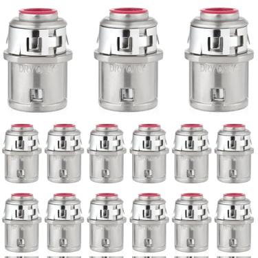 Imagem de AOKLIT Conector de cabo revestido de metal 15 peças, conector de conduíte de encaixe de 3/20.3 cm, conectores elétricos de zinco para cabo de aço e alumínio