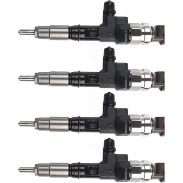 Imagem de 1J770-53075 1J77053075 Injetor de combustível diesel de trilho comum, 4 peças para motor Kubota V3307 V3307-CR-TE4 3.3L M6060HDC M6060HFC M7060HDC M4-071HDC122 Trator
