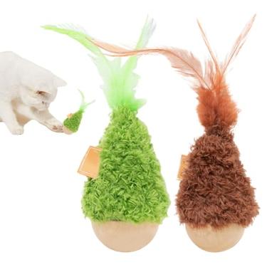 Imagem de Brinquedos de Enriquecimento para Gatos - Jogo de 2 Bolas Oscilantes | Brinquedos Interativos com Catnip | para Sozinho em Casa Cozinha Sala Cantinho Brinquedo