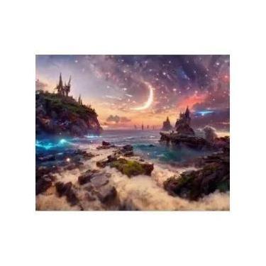 Imagem de Pintura Diamante Paisagem De Montanha 30x40cm Com Broca Redonda Comple