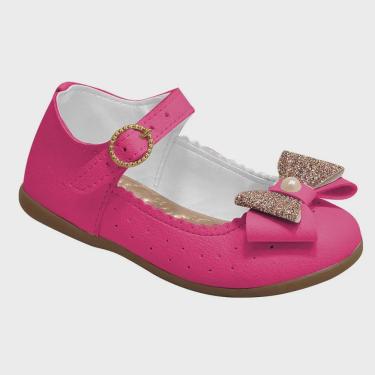 Imagem de Sapatilha Boneca Infantil Menina Laço Glitter Pink